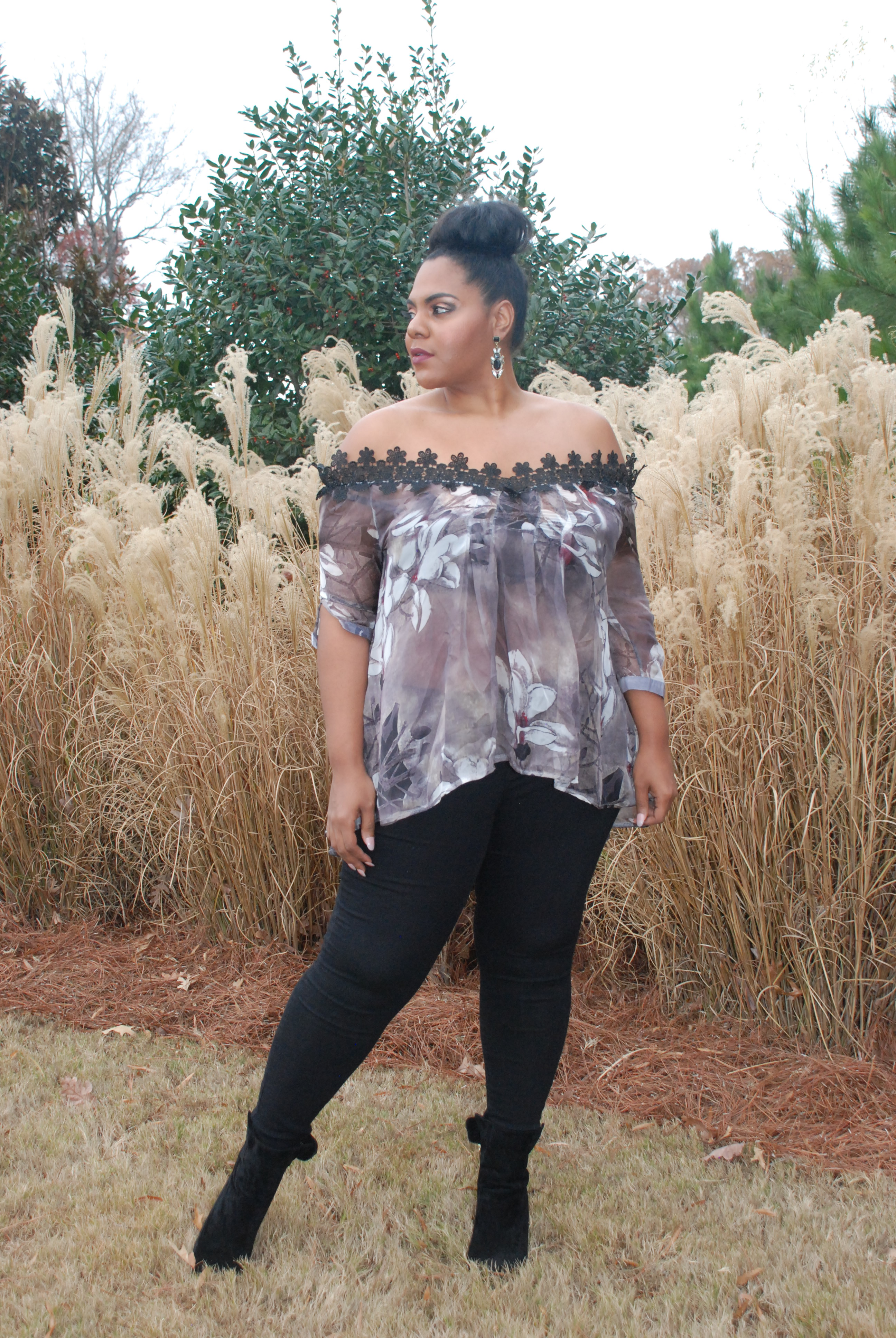 Sammy Dress Off-The-Shoulder Lace Blouse, Plus Size