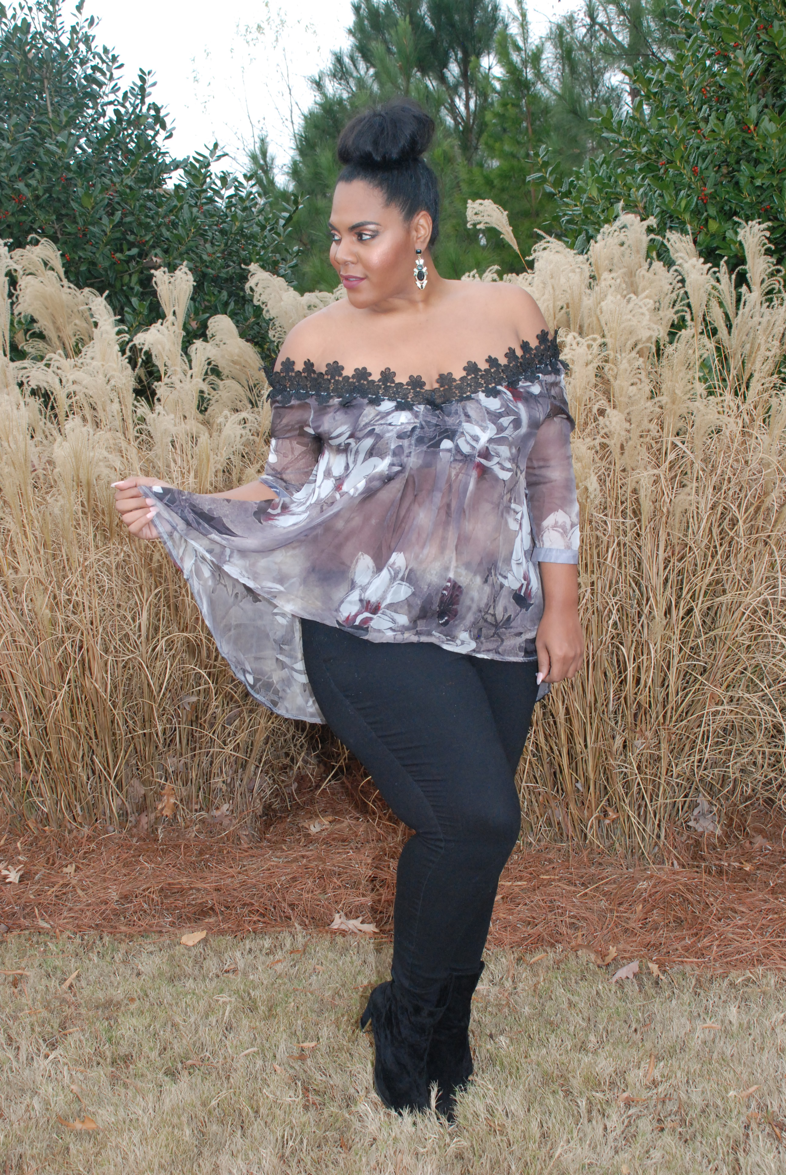 Sammy Dress Off-The-Shoulder Lace Blouse, Plus Size