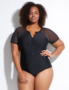 plus size swimsuits, society of harlow, Top Swimsuits for you to try this Summer, sporty swimwear, plus size swimsuit, plus size sport swimsuit , plus size athletic swimsuit, plus size mesh swim suit, zipper swim suit, plus size zipper swim suit, plus size swimwear, plus size swim suit,