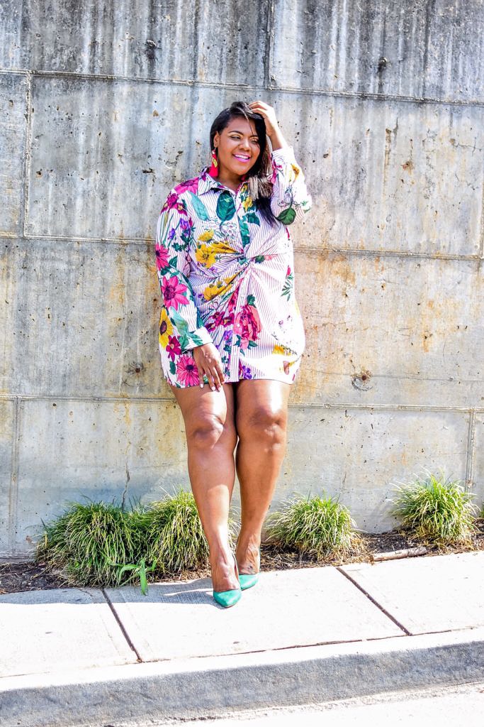 Plus Size Shirt Dresses, shirt dress, floral shirt dress, boohoo shirt dress, society of harlow